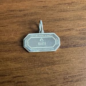 Haiti luggage tag sterling silver charm